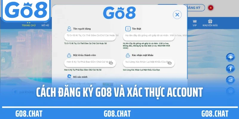 Cách đăng ký GO8 và xác thực account